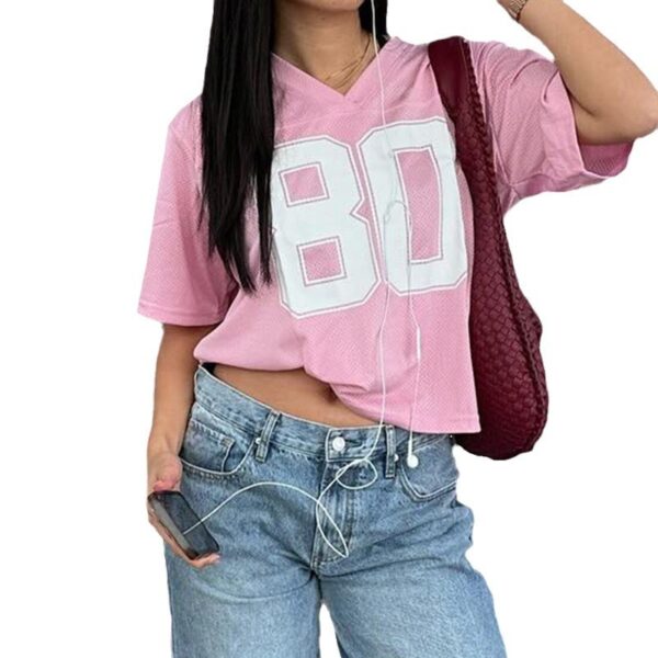 Street Tide Brand Digital Printing Loose V-neck Short Sleeve - Image 2