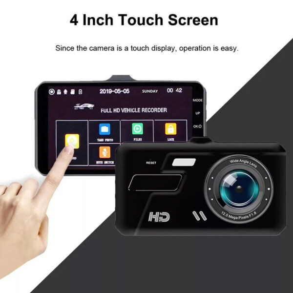 Dashcam Pro DUAL REAR Car Camera  Wide Angle 1080p With 32GB SD Card - Image 9