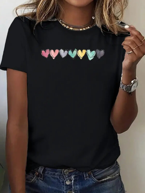 European And American Valentine's Day Love Round Neck Women's Top - Image 4