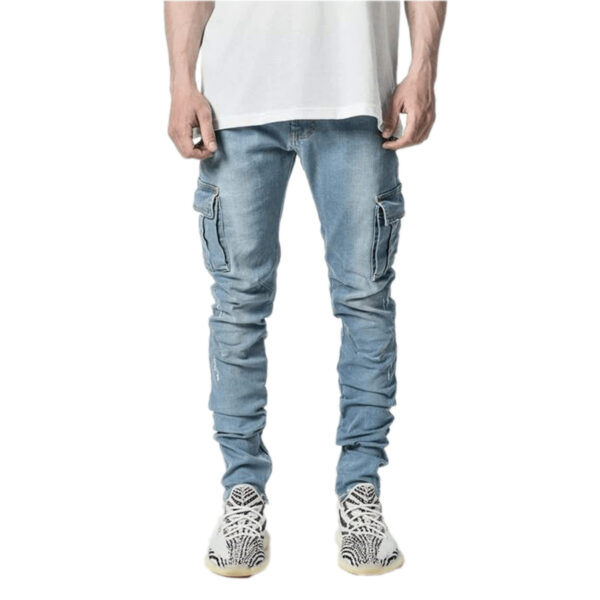 Fashionable And Simple Men's Multi-Pocket Tooling Jeans - Image 2
