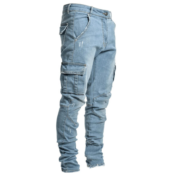 Fashionable And Simple Men's Multi-Pocket Tooling Jeans - Image 4