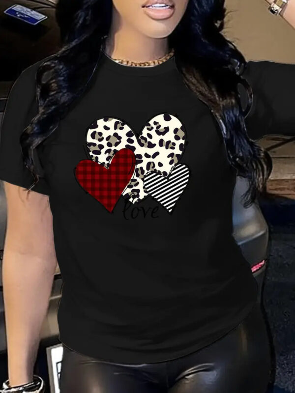 European And American Valentine's Day Love Round Neck Women's Top - Image 3