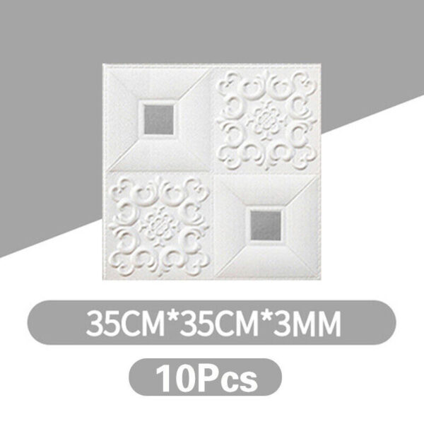 10Pcs 3D Tile Brick Wall Sticker Soft Self-adhesive Waterproof Foam Panel Decal - Image 5