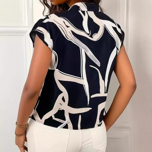 Women's Shirt Printed Lace-up Top Fashionable All-match - Image 4