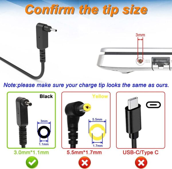 For Aspire 3 A315-58 A315-22 A315-34 N20C5 45W Laptop Power Adapter Charger - Image 2