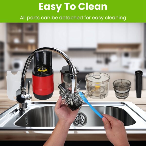 1Pc Cold Press Juicer Machine 300W Electric Slow Masticating Juicer For Whole Vegetable And Fruit With Reverse Function 2 Containers Cleaning Brush Clear Marks Easy Cleaning Fedex Shipping - Image 2