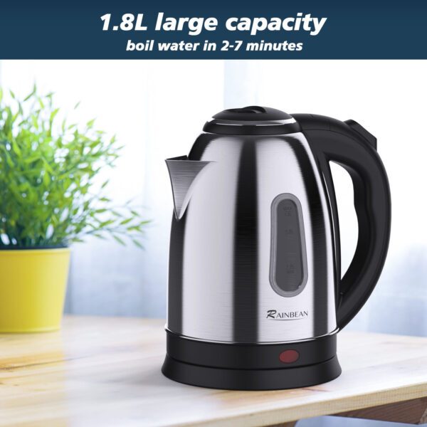 Electric Kettle Water Boiler, 1.8L Electric Tea Coffee Kettle Hot Water Boiler Auto Shut-Off & Boil Dry Protection - Image 3