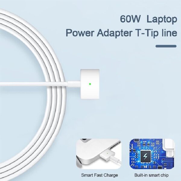 Power Cable Adapter Charger For MacBook Air 11-13-60W, MagSafe 2, T-Tip - Image 7