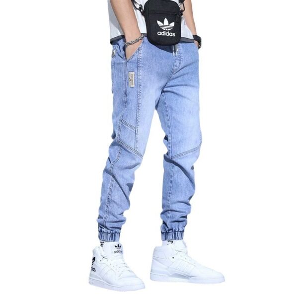 Men's Jeans Slim Fit Fashion Ankle-tied Harem Pants - Image 3