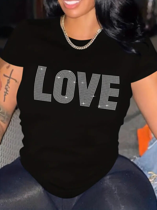 European And American Valentine's Day Love Round Neck Women's Top - Image 2