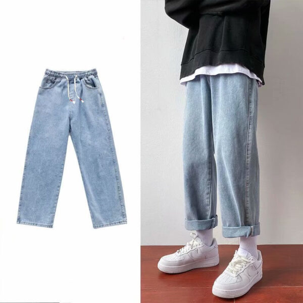 Spring And Autumn Fashion Casual Men's Nine Point Jeans - Image 4