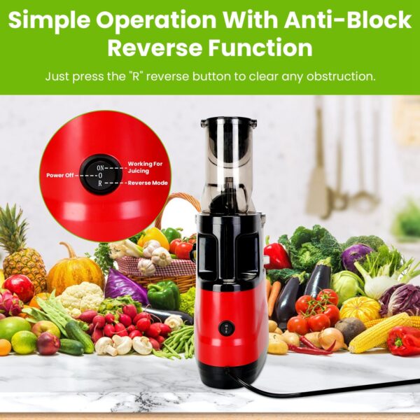 1Pc Cold Press Juicer Machine 300W Electric Slow Masticating Juicer For Whole Vegetable And Fruit With Reverse Function 2 Containers Cleaning Brush Clear Marks Easy Cleaning Fedex Shipping - Image 8
