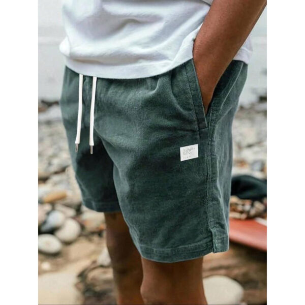 Men's Solid Color Letter Splicing Furcal Lower Hem Drawstring Belt - Image 4