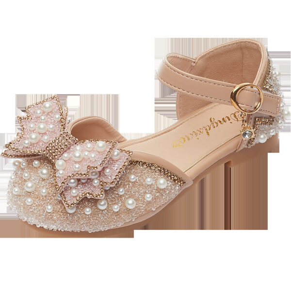 Summer Girls Pearl Bow Princess Shallow Mouth Pumps - Image 8