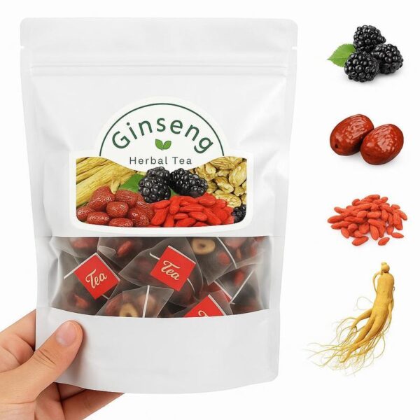 Ginseng Seven Treasures Tea Kidney Tea,  Traditional Chinese Herbal Tea, Natural Organic Kidney Cleanse Detox Tea For Women & Men, 7 Precious Ingredients Formula - Image 3