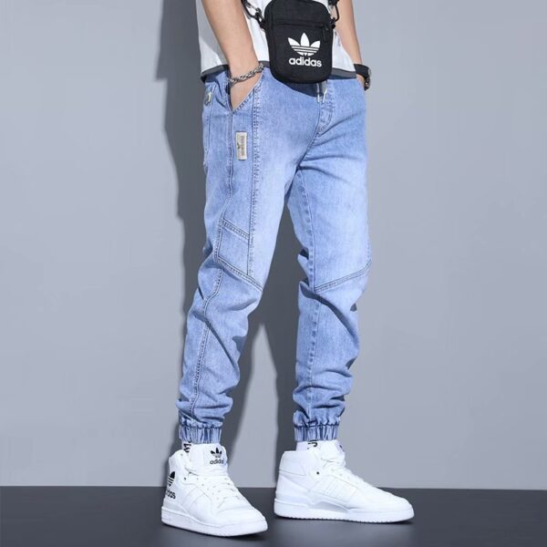 Men's Jeans Slim Fit Fashion Ankle-tied Harem Pants - Image 4