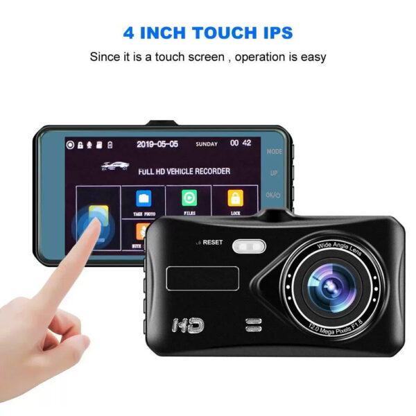 Dashcam Pro DUAL REAR Car Camera  Wide Angle 1080p With 32GB SD Card - Image 3