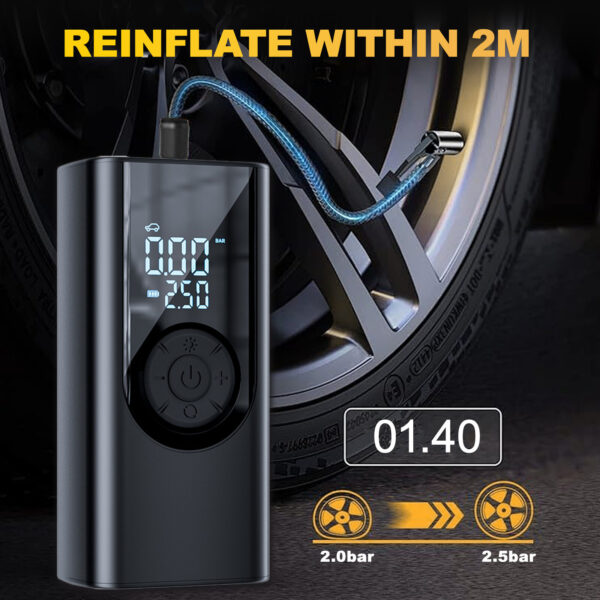 Wireless Digital Tyre Inflator 150PSI Portable Air Compressor For Car Moto Bike - Image 4