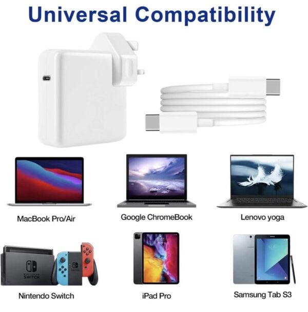 87W USB C Type C Fast Charger Power Adapter Compatible With Book Pro Uk Plug - Image 6