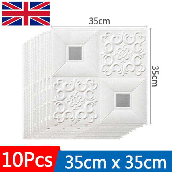10Pcs 3D Tile Brick Wall Sticker Soft Self-adhesive Waterproof Foam Panel Decal - Image 10